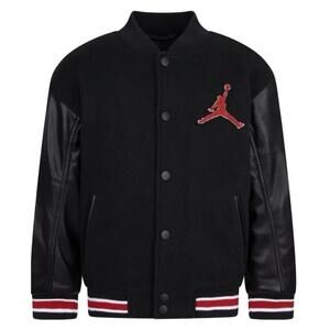 Jordan Big Kids' Varsity Jacket Black And Red Youth Size Large NWT